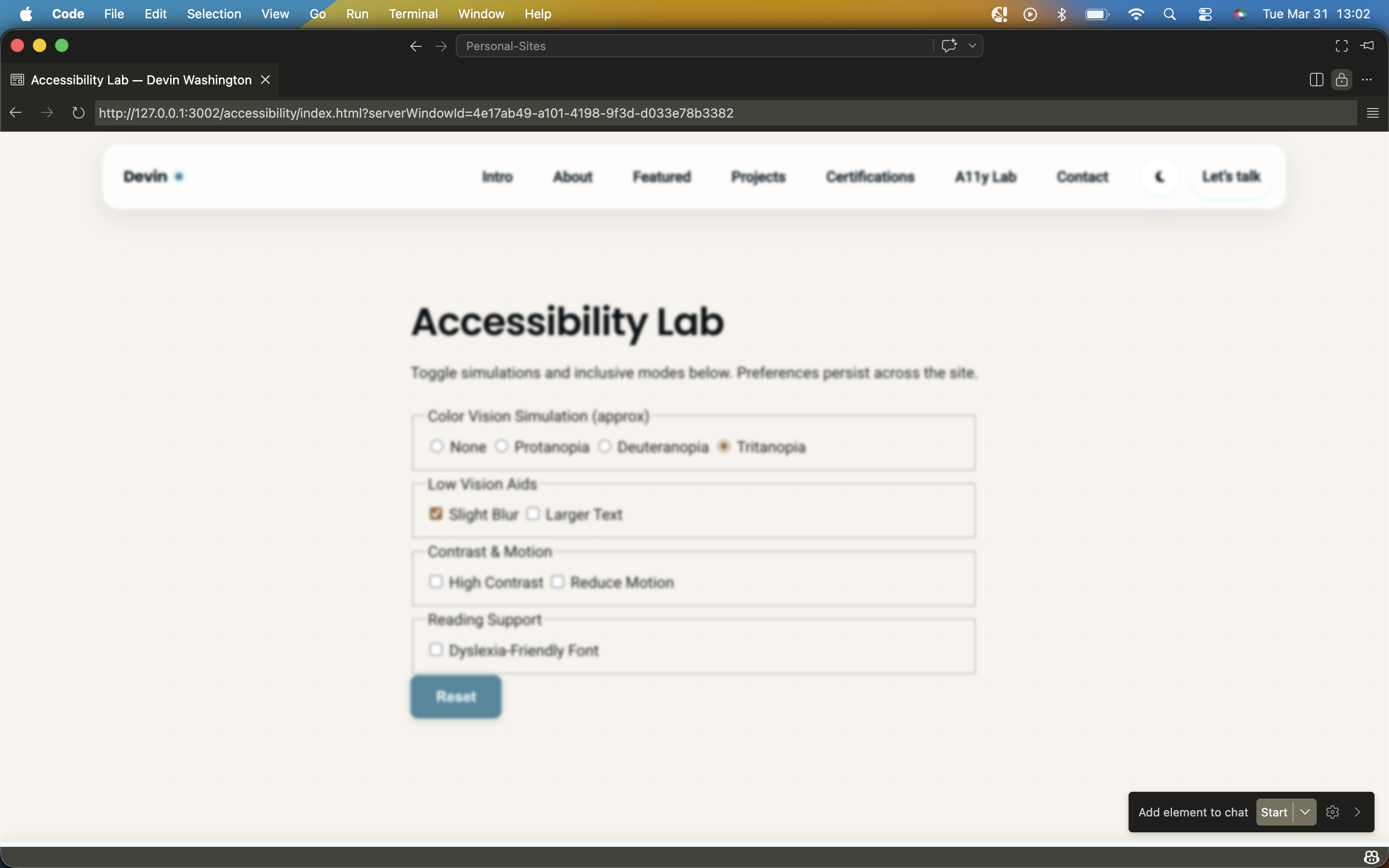 Preview of the Accessibility Lab project